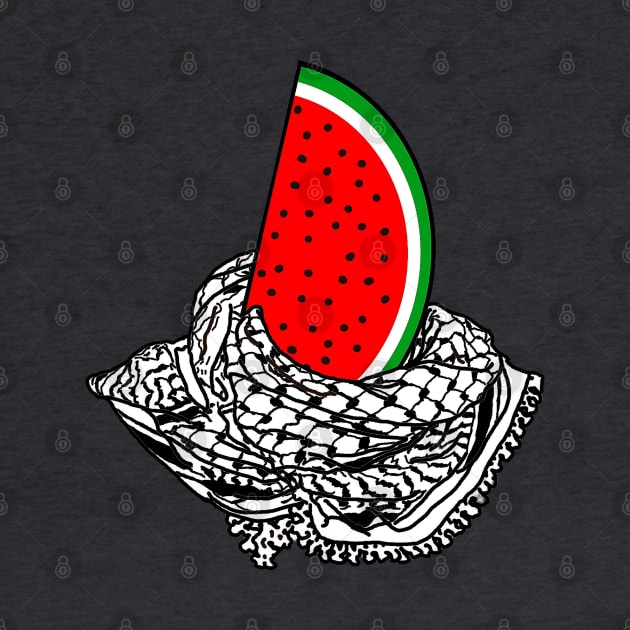 Free Palestine Watermelon Keffiyeh - No Eyes - Front by SubversiveWare